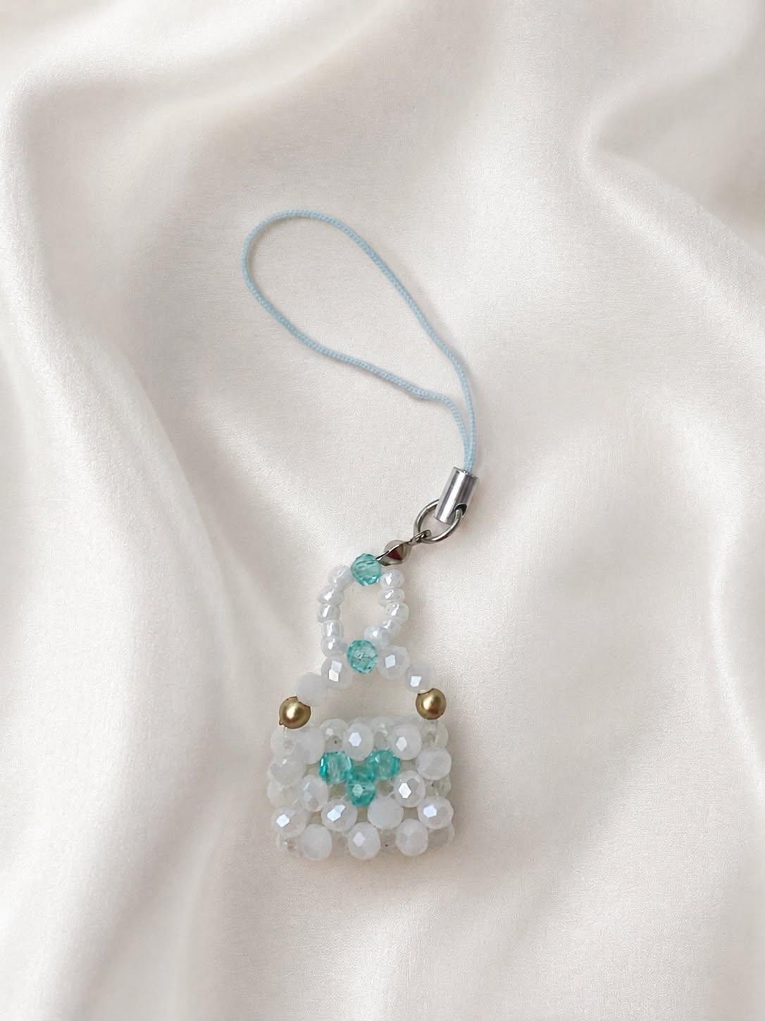 Heart Beaded Bag Charm